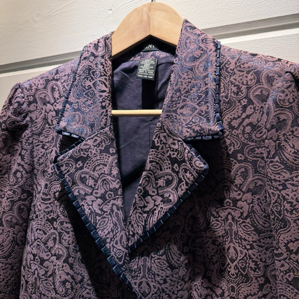 GNW Floral Paisley Purple Blue Blazer Jacket Suit Separate Women's Size XL